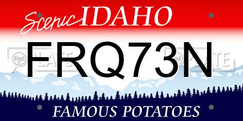 FRQ73N Idaho License Plate