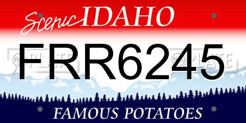FRR6245 Idaho License Plate