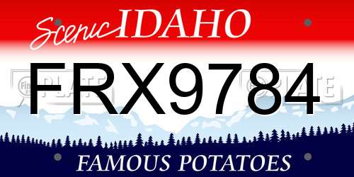 FRX9784 Idaho License Plate