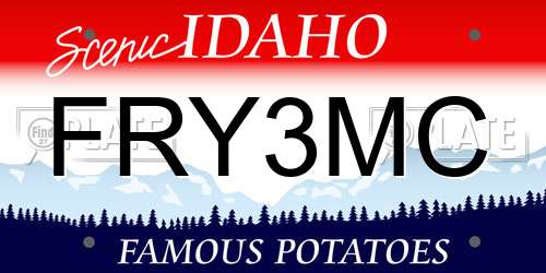 FRY3MC Idaho License Plate