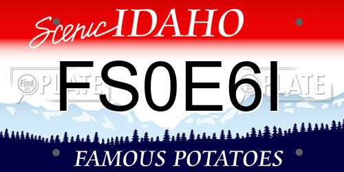 FS0E6I Idaho License Plate