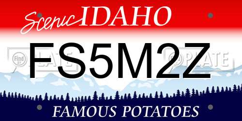 FS5M2Z Idaho License Plate