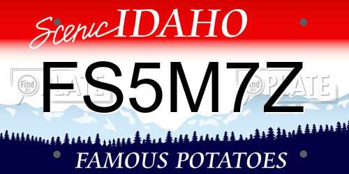 FS5M7Z Idaho License Plate
