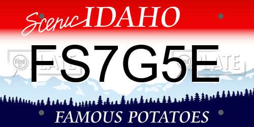FS7G5E Idaho License Plate