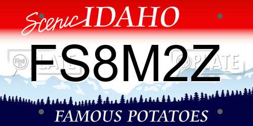 FS8M2Z Idaho License Plate