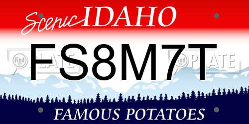 FS8M7T Idaho License Plate