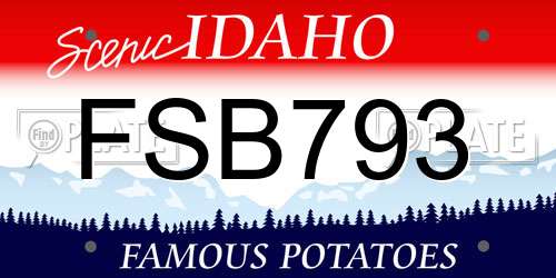 FSB793 Idaho License Plate