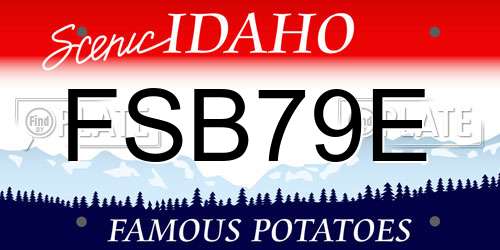 FSB79E Idaho License Plate