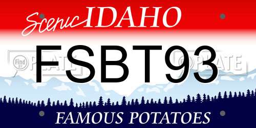 FSBT93 Idaho License Plate