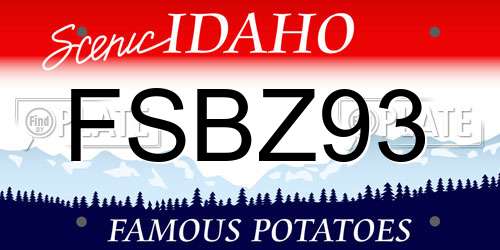 FSBZ93 Idaho License Plate
