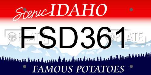 FSD361 Idaho License Plate