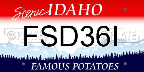 FSD36I Idaho License Plate