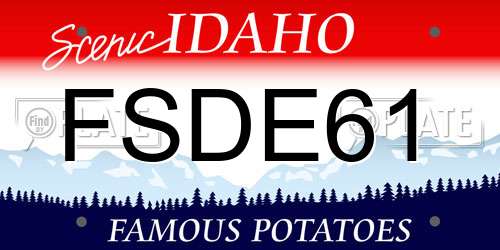 FSDE61 Idaho License Plate