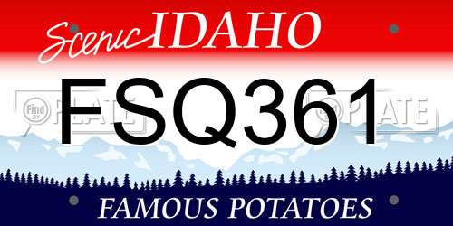 FSQ361 Idaho License Plate