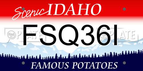 FSQ36I Idaho License Plate