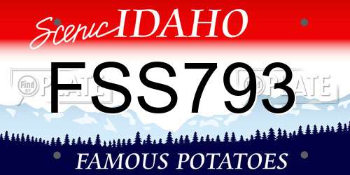 FSS793 Idaho License Plate