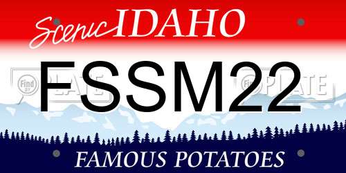 FSSM22 Idaho License Plate
