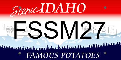 FSSM27 Idaho License Plate