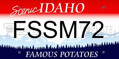 FSSM72 Idaho License Plate