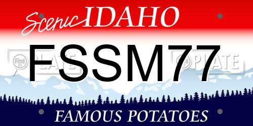 FSSM77 Idaho License Plate