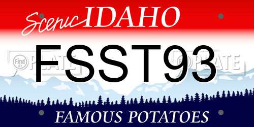 FSST93 Idaho License Plate