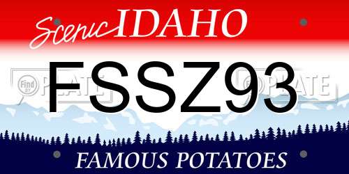 FSSZ93 Idaho License Plate