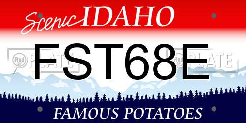 FST68E Idaho License Plate