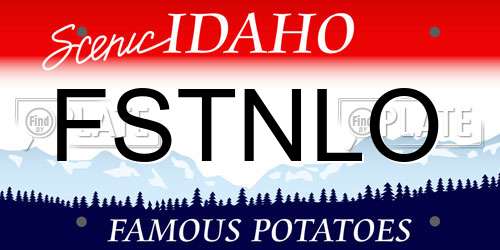 FSTNLO Idaho License Plate