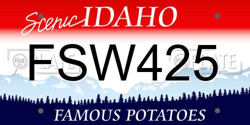 FSW425 Idaho License Plate