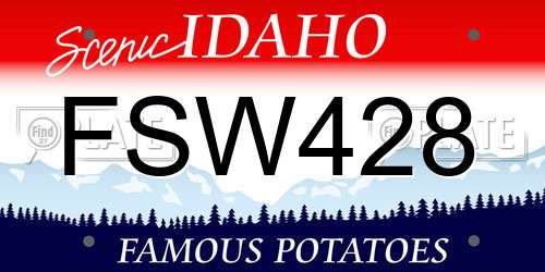 FSW428 Idaho License Plate