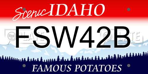 FSW42B Idaho License Plate