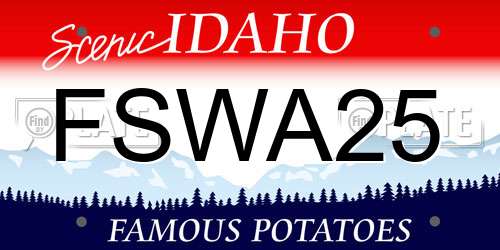 FSWA25 Idaho License Plate