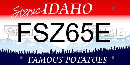 FSZ65E Idaho License Plate