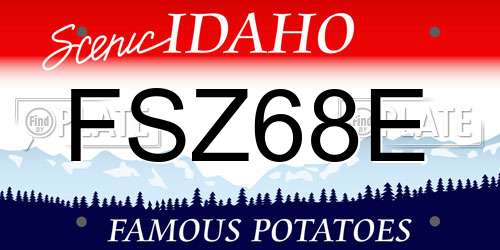 FSZ68E Idaho License Plate