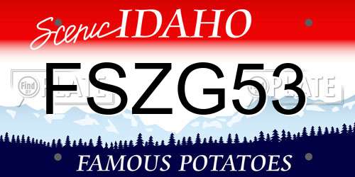 FSZG53 Idaho License Plate