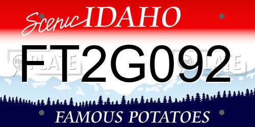 FT2G092 Idaho License Plate