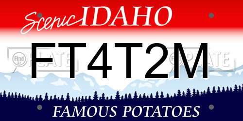 FT4T2M Idaho License Plate