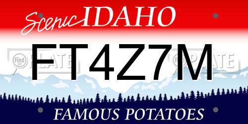 FT4Z7M Idaho License Plate