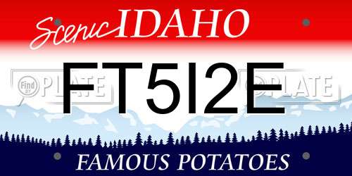 FT5I2E Idaho License Plate