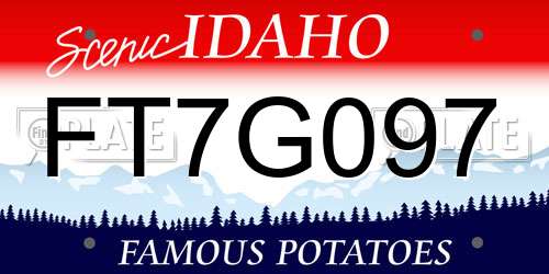 FT7G097 Idaho License Plate