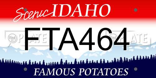 FTA464 Idaho License Plate