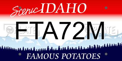 FTA72M Idaho License Plate