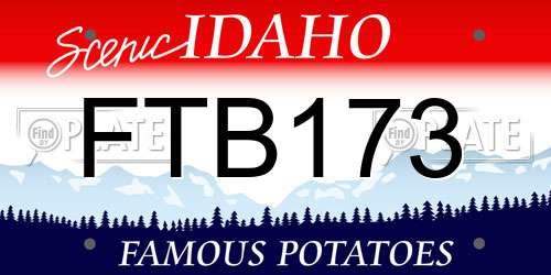 FTB173 Idaho License Plate