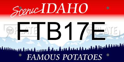 FTB17E Idaho License Plate