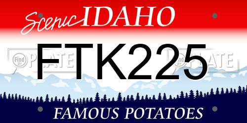 FTK225 Idaho License Plate