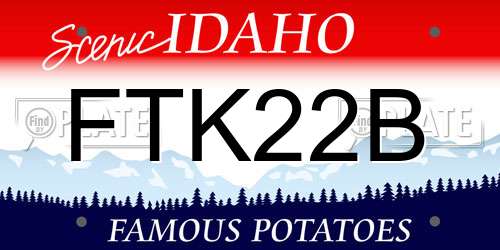 FTK22B Idaho License Plate