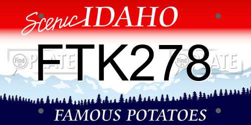 FTK278 Idaho License Plate
