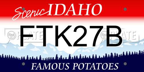 FTK27B Idaho License Plate