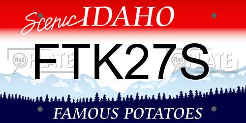 FTK27S Idaho License Plate