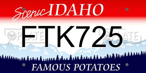 FTK725 Idaho License Plate
